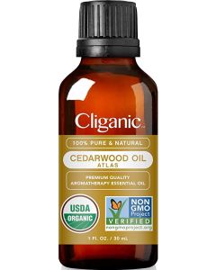 Cliganic オーガニック シダーウッド エッセンシャル オイル - 100% 純粋な天然原液